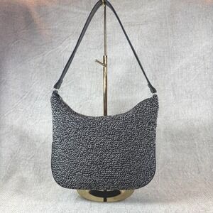 Early 2000s The Sak Elliott Luca Knit Shoulder Bag Black White